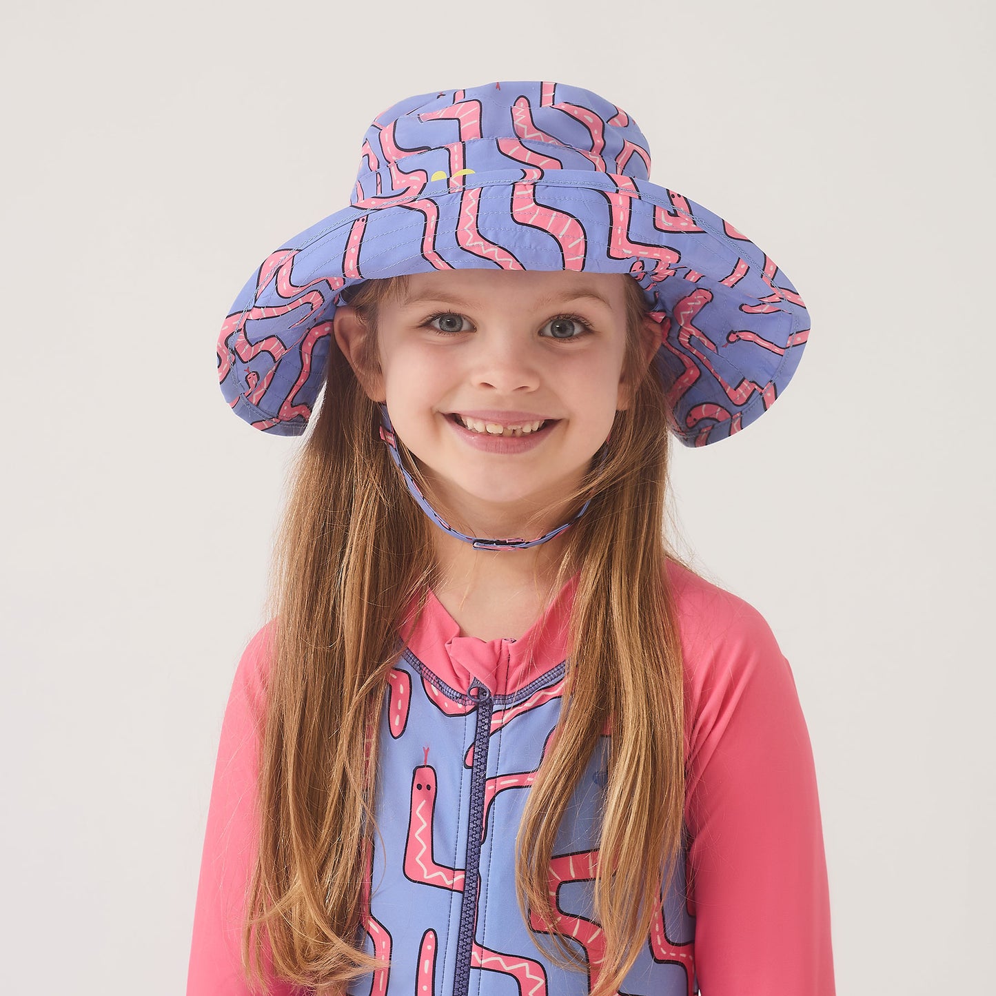 UV Protective Sun Hat Pink Snake