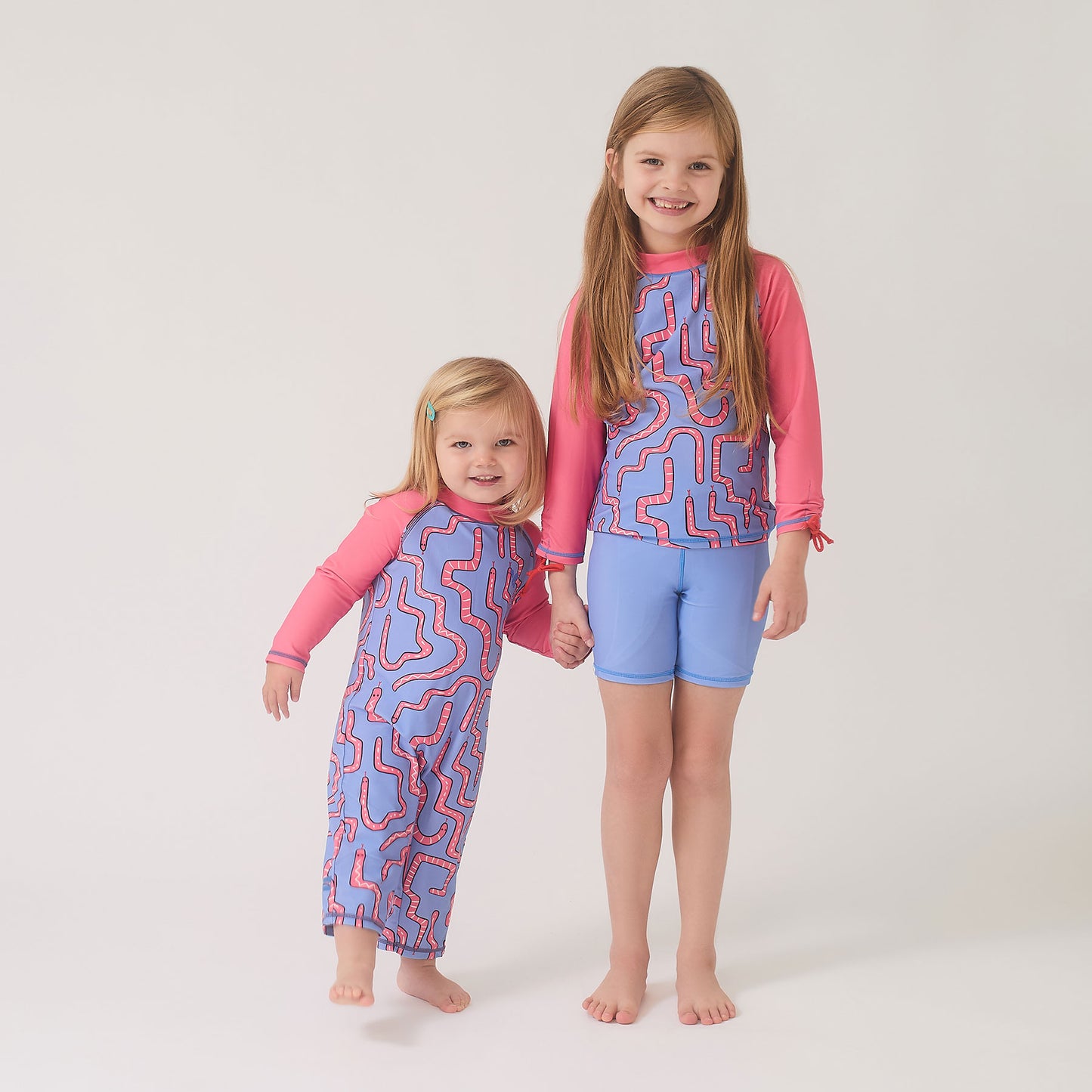 UV Protective Surf Set Pink Snake