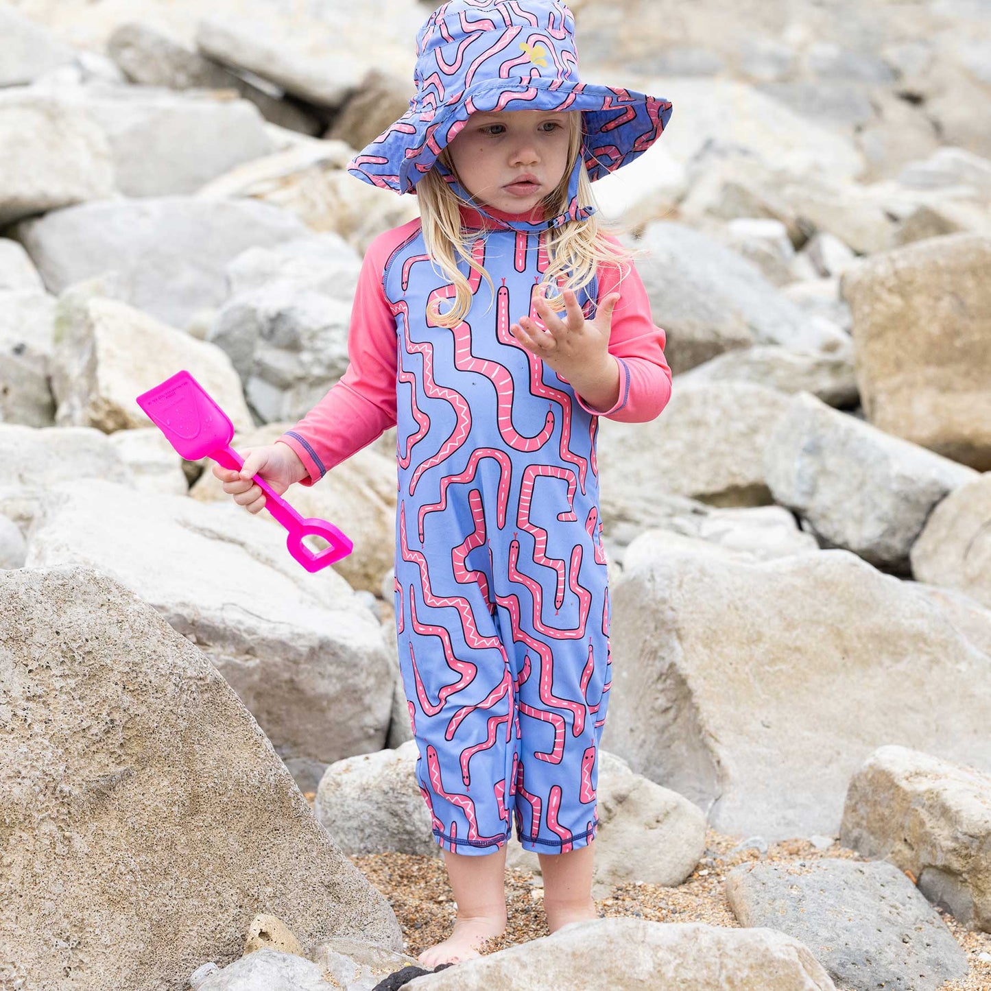 UV Protective Surf Suit Pink Snake