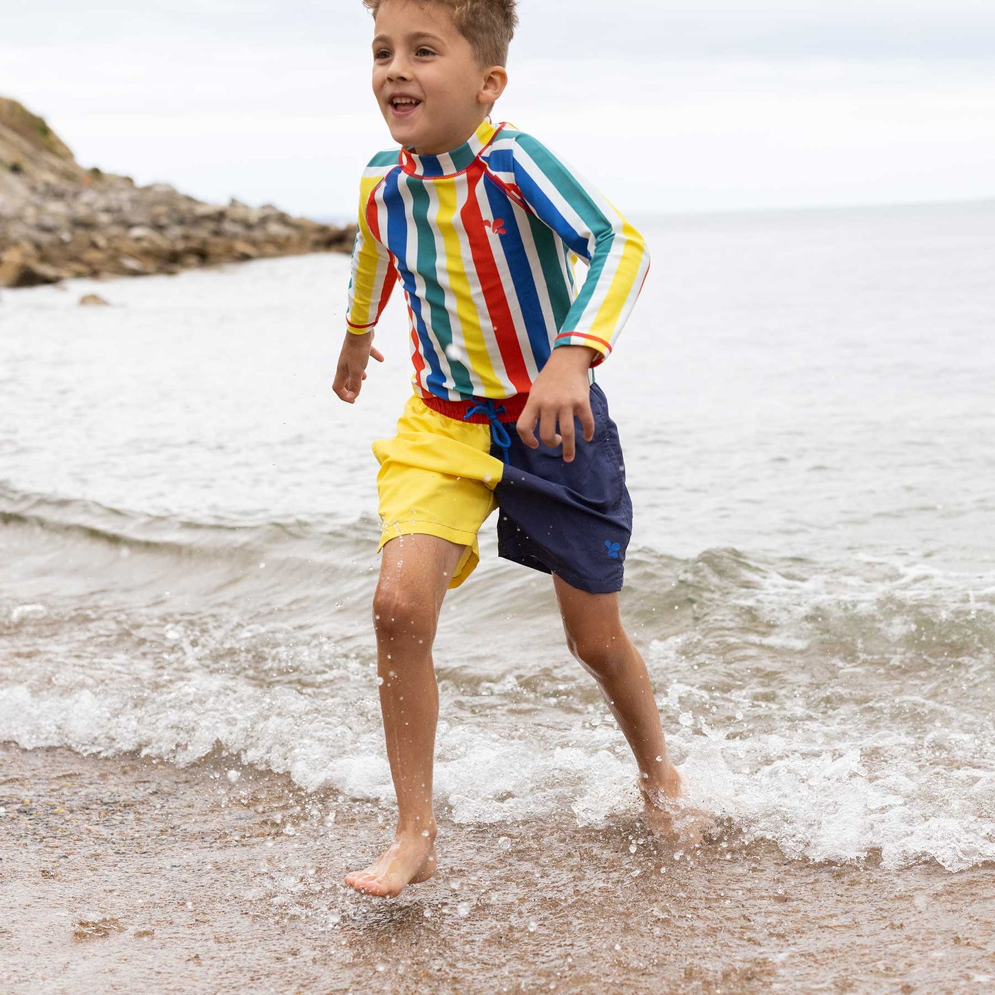 UV Protective Swim Shorts Navy Colourblock