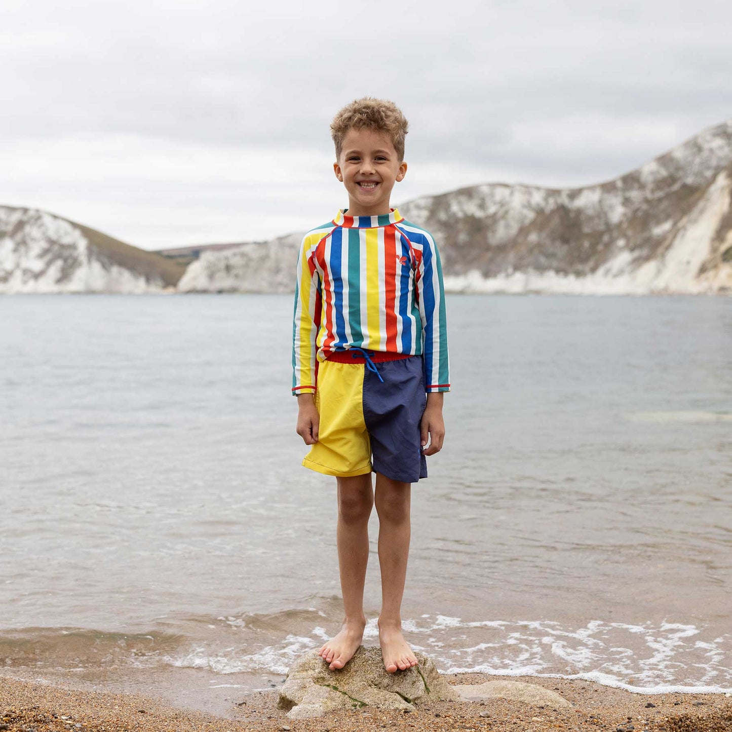 UV Protective Swim Shorts Navy Colourblock