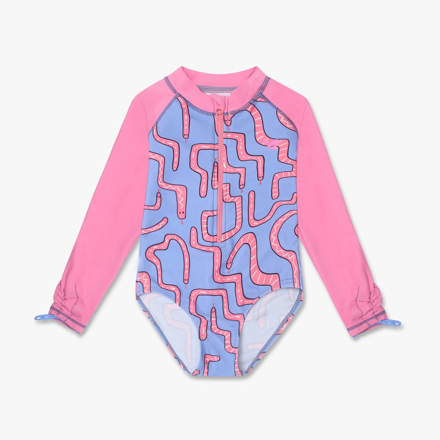 UV Protective Long Sleeve Swimsuit Pink Snake