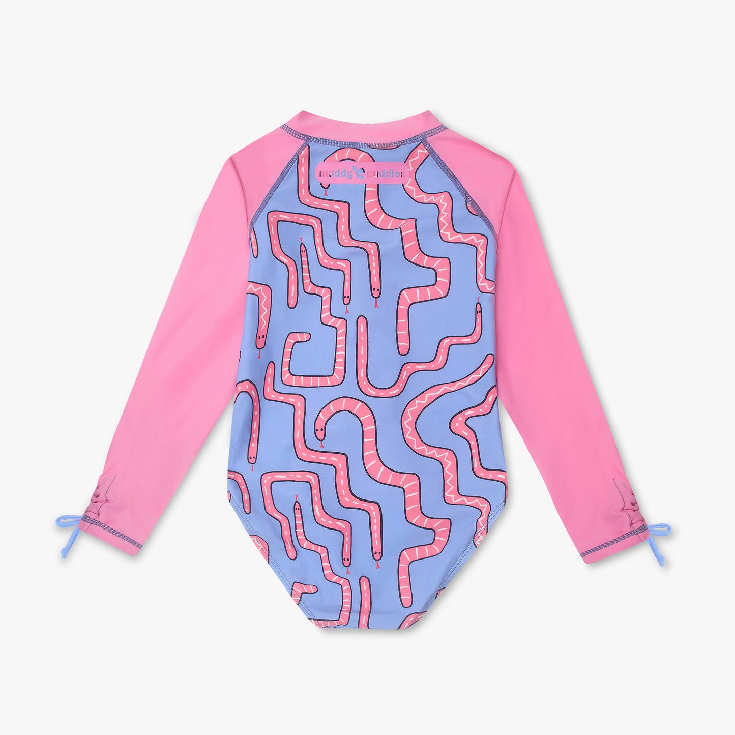 UV Protective Long Sleeve Swimsuit Pink Snake