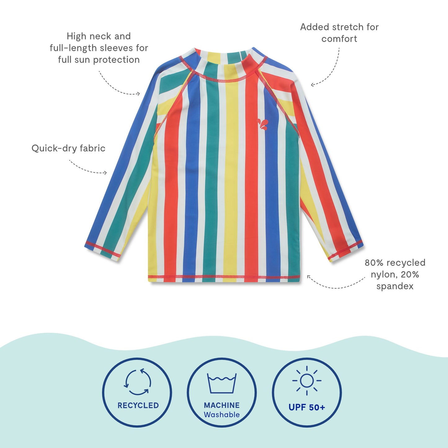 UV Protective Rash Vest Multi Stripe
