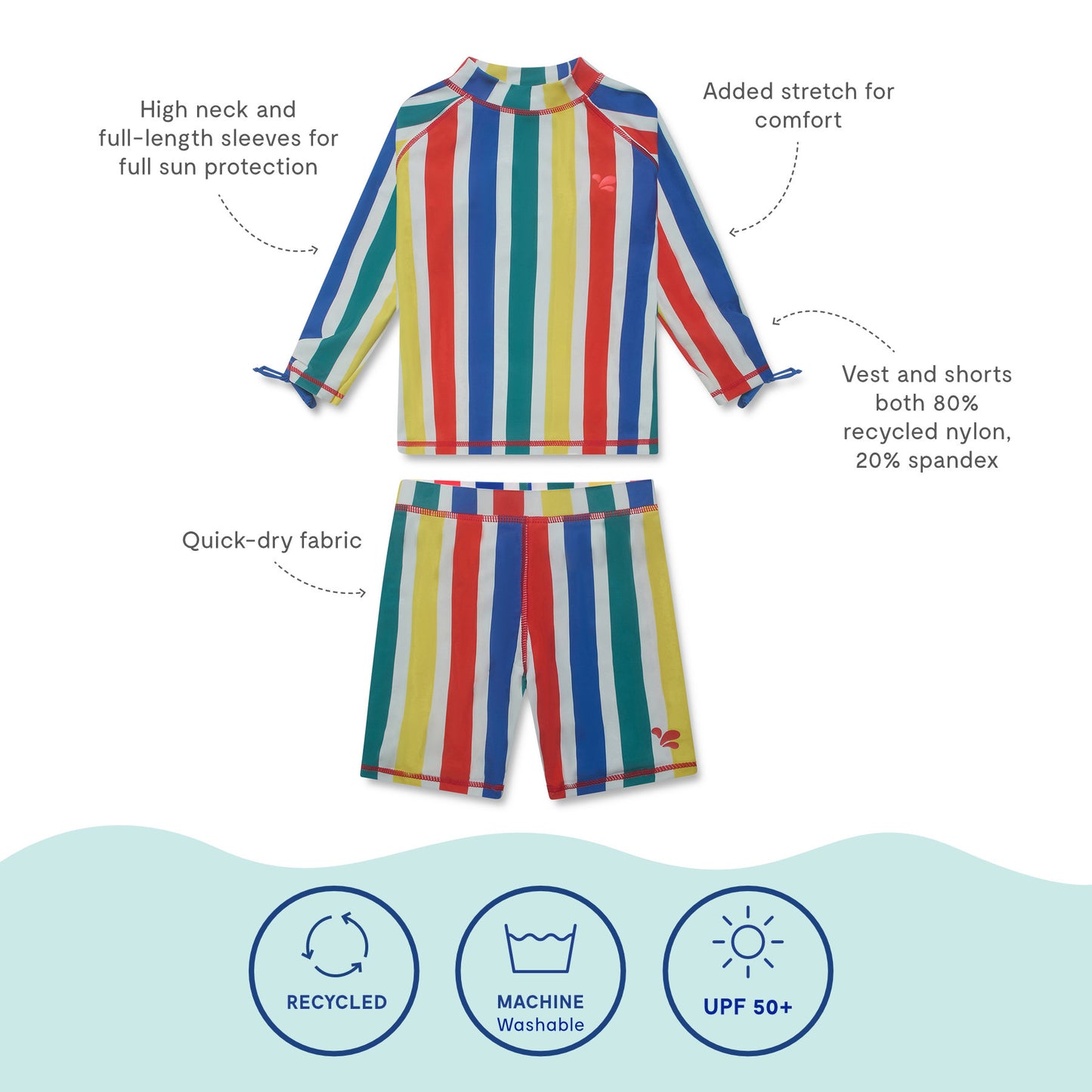 UV Protective Surf Set Multi Stripe