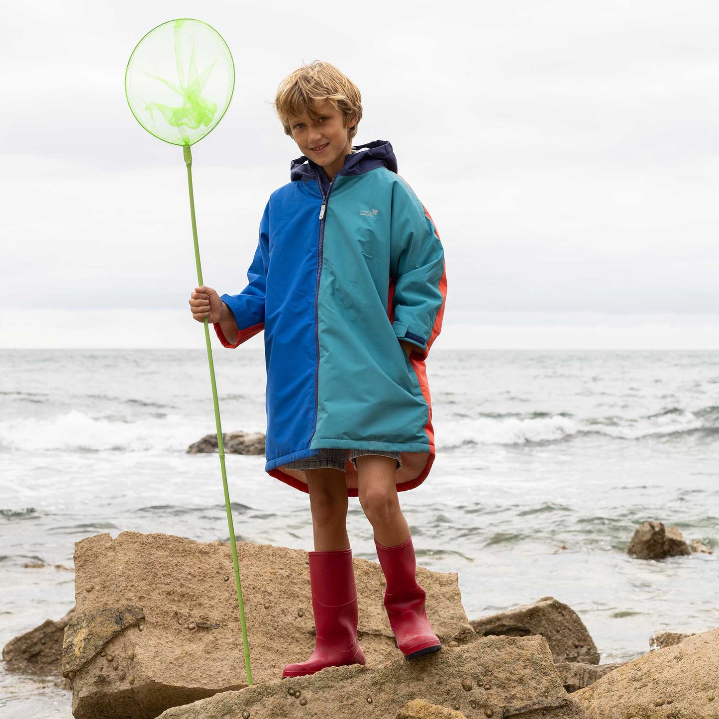 Waterproof Changing Robe Blue Colourblock