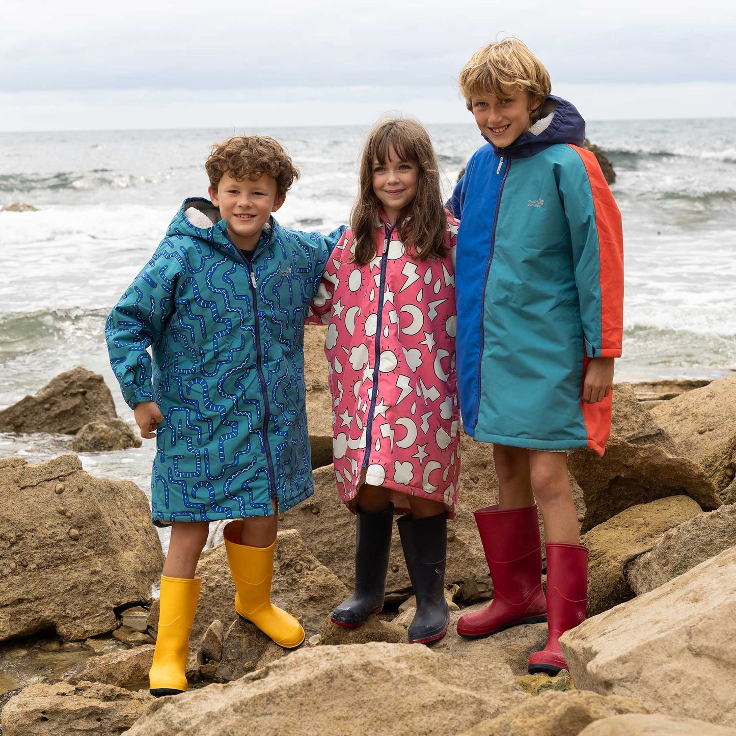 Waterproof Changing Robe Blue Colourblock