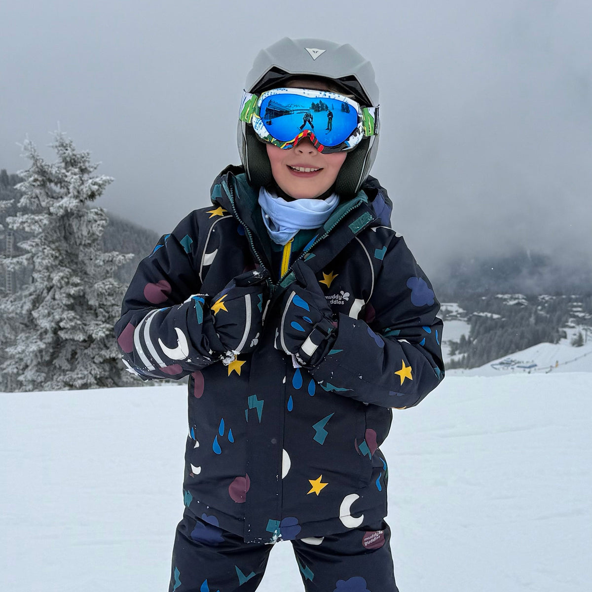 Ski Mittens Navy Weather