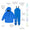 Rainy Day Waterproof Jacket and Dungarees Set Blue