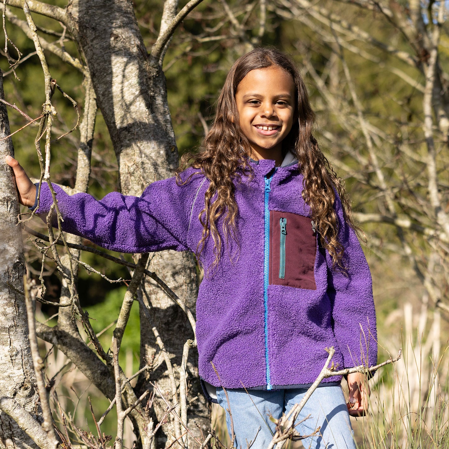 Borg Fleece Jacket Purple