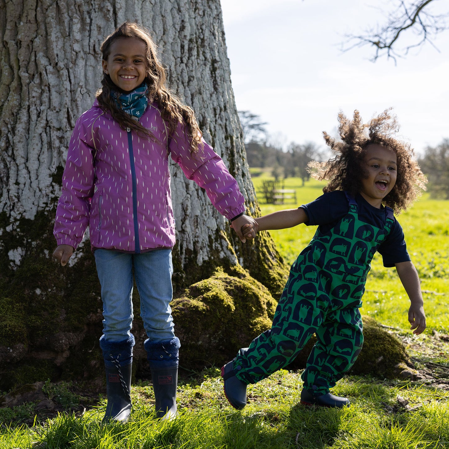 EcoSplash Fleece Lined Waterproof Dungarees Green Cave