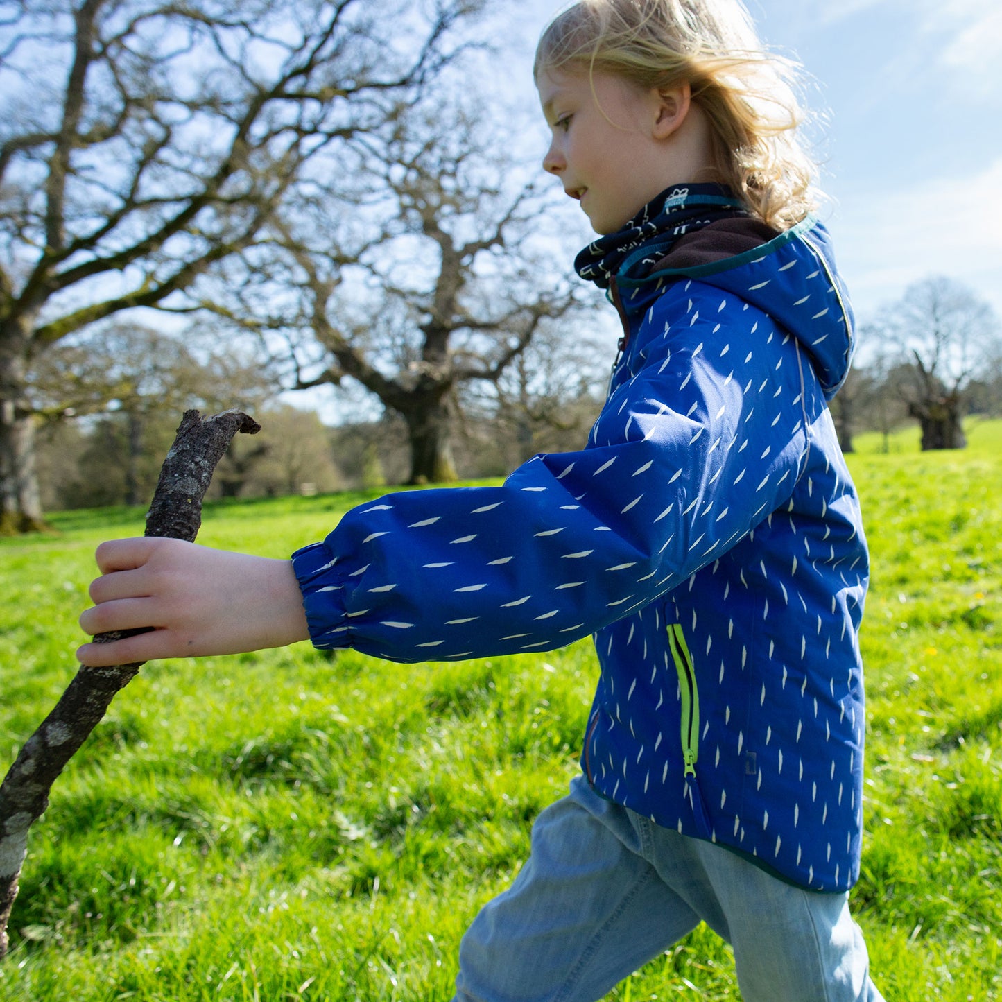 EcoSplash Fleece Lined Waterproof Jacket Blue