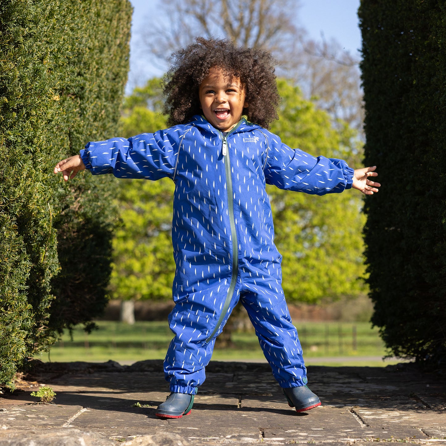 EcoSplash Fleece Lined Waterproof Puddle Suit Blue