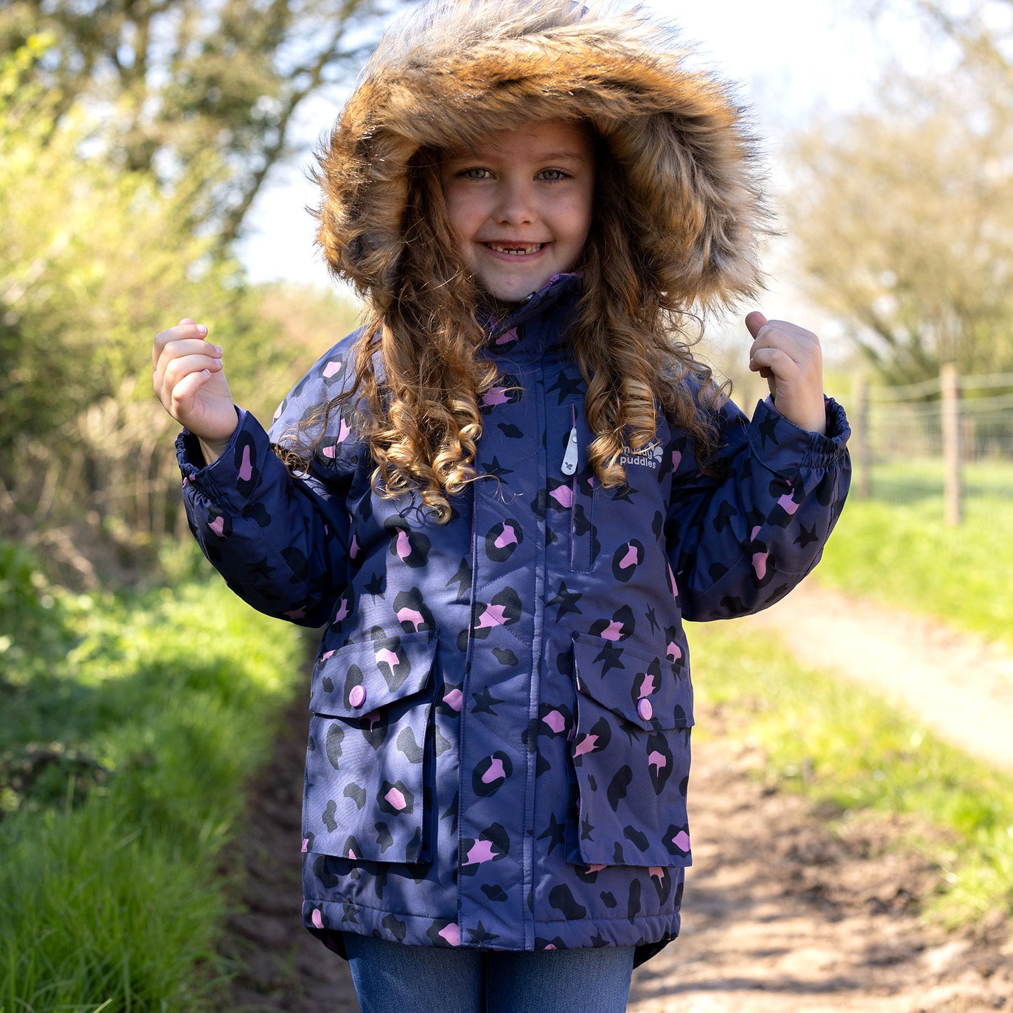 Waterproof Parka Blue Leopard