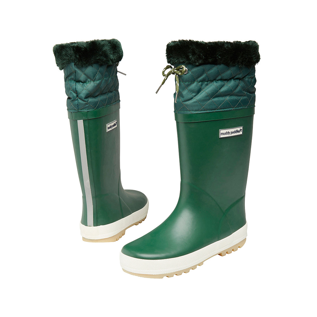 Puddleflex Fleece Lined Wellies Green