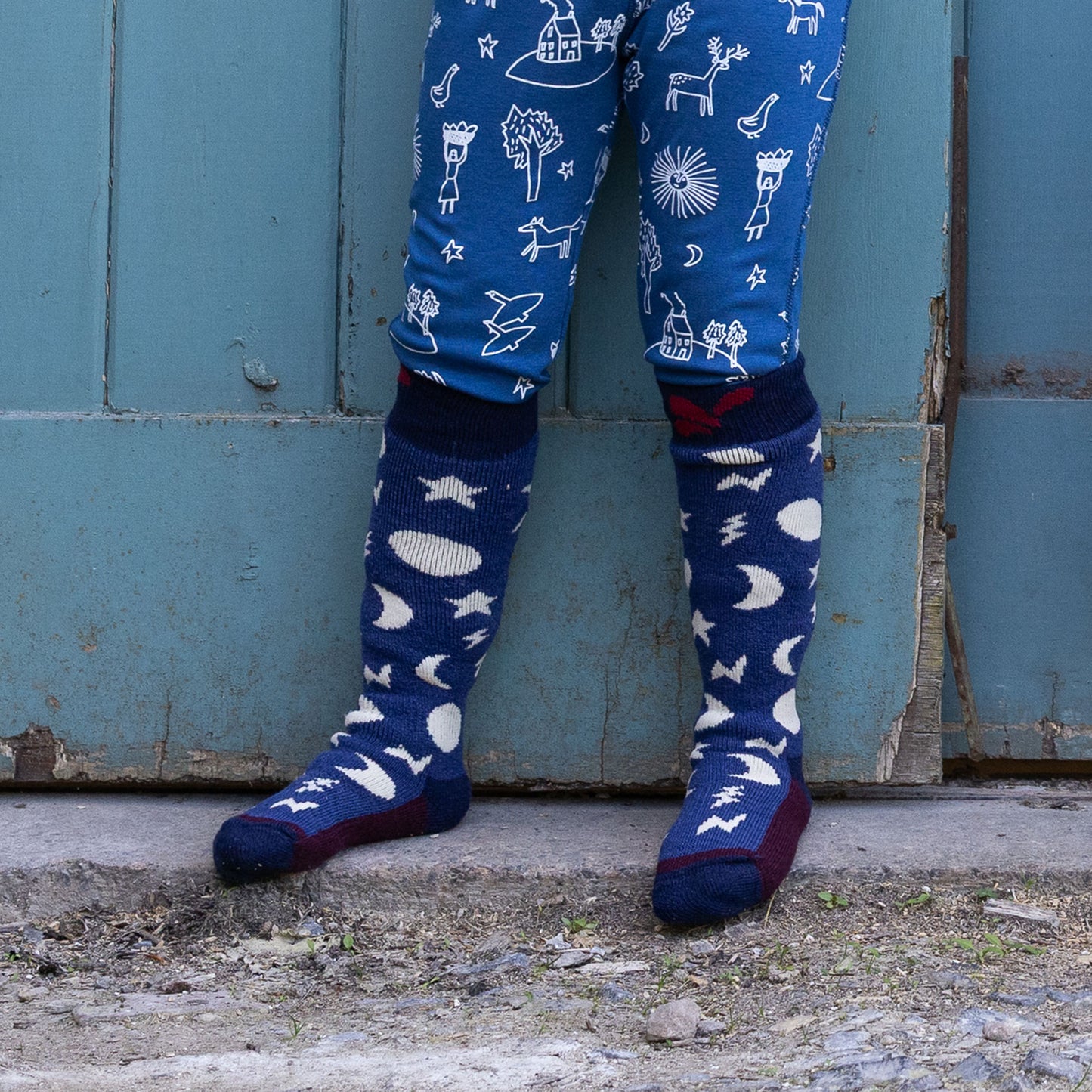 Puddlestomper Welly Socks Blue Moon