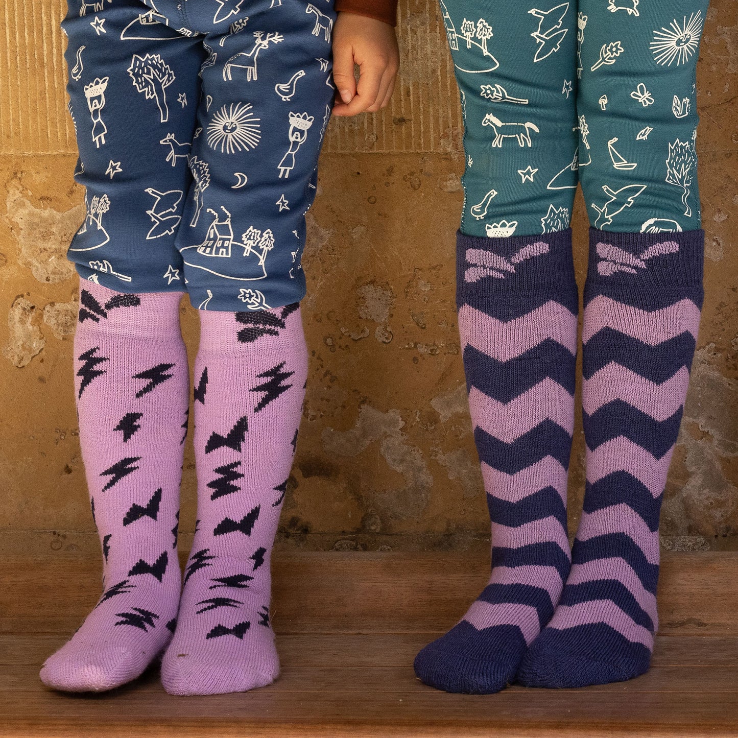 Puddlestomper Twin Pack Socks Pink Blue