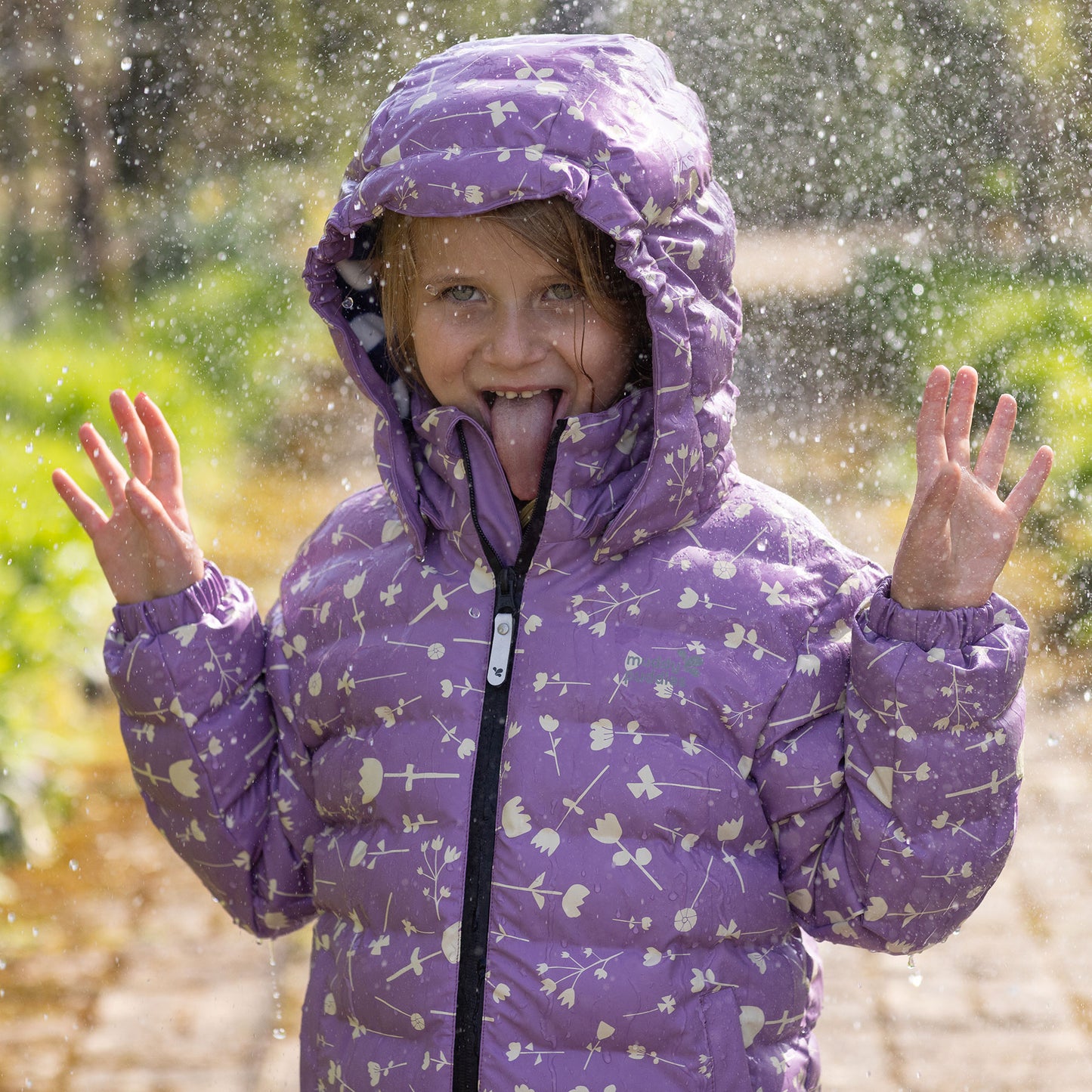 Waterproof Puffer Jacket Lilac Floral