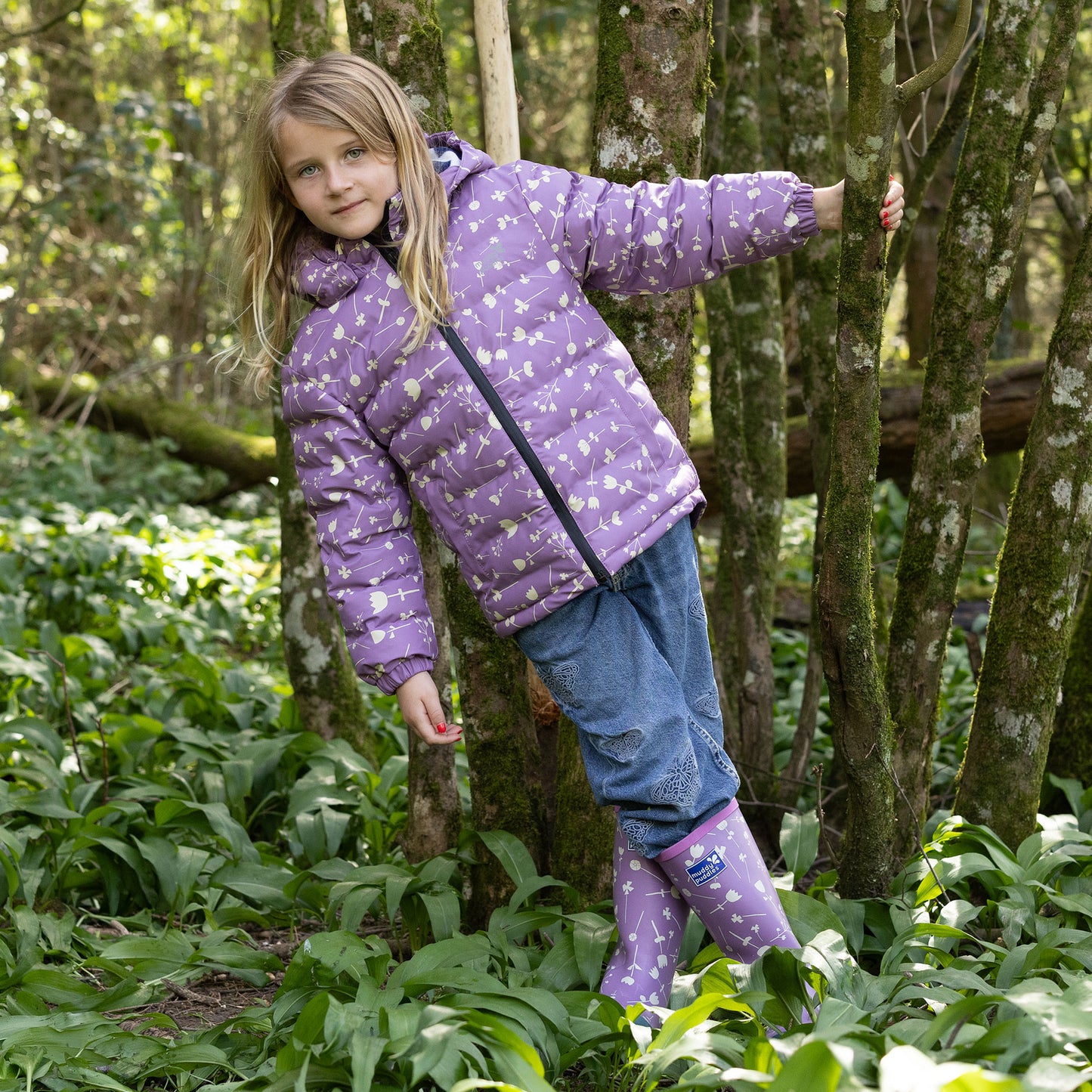 Waterproof Puffer Jacket Lilac Floral