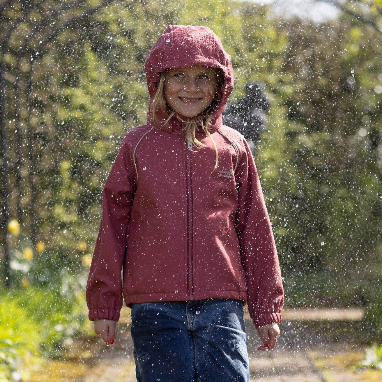 Waterproof Softshell Jacket Pink Kids - Muddy Puddles