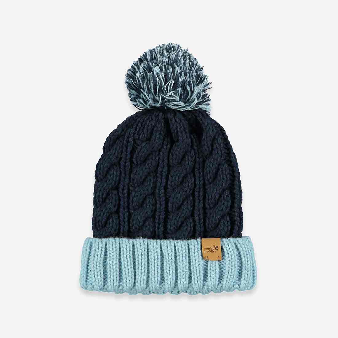 Cable Bobble Hat Navy