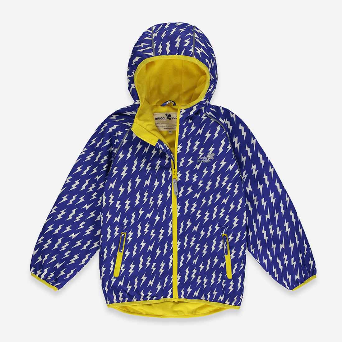 EcoSplash Fleece Lined Jacket Blue - Muddy Puddles Children's Waterproofs